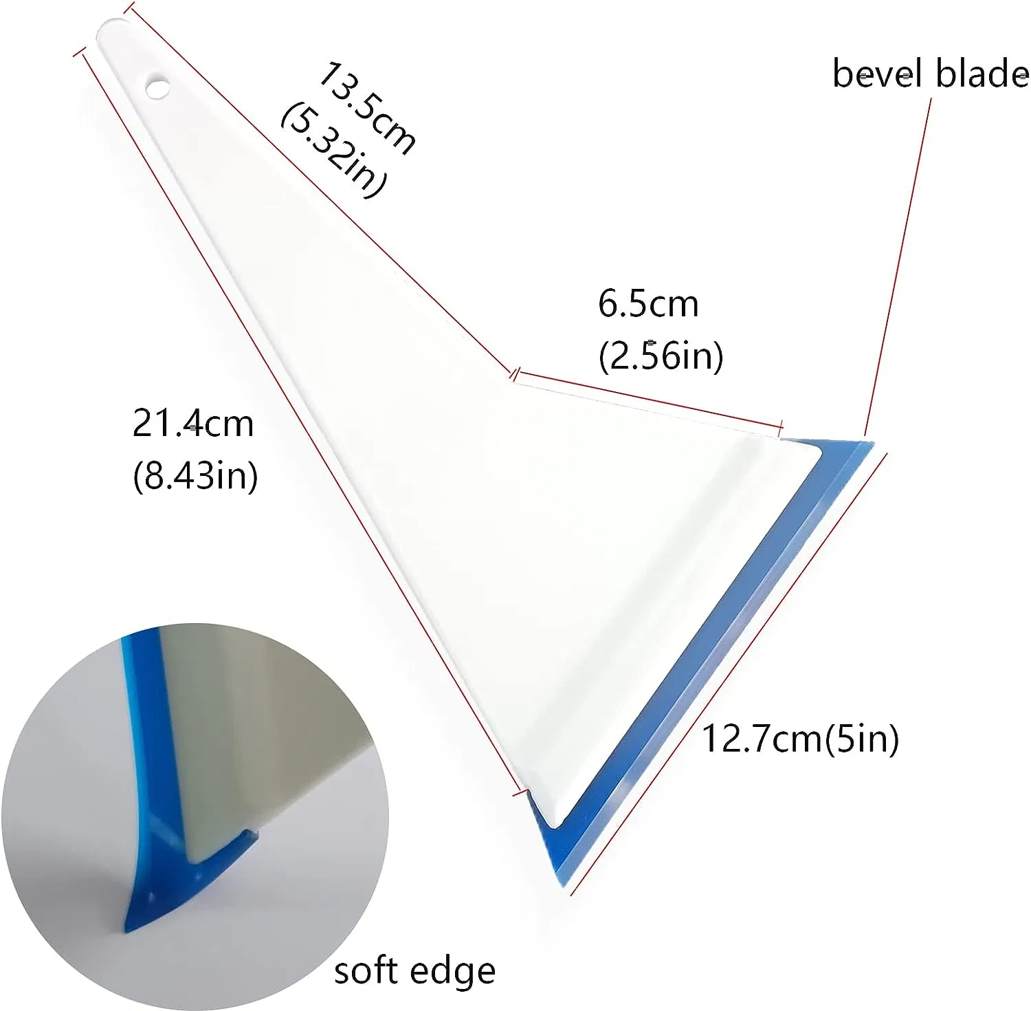 Window Tint Tools Handle Squeegee with Blue PU Bevel Blade