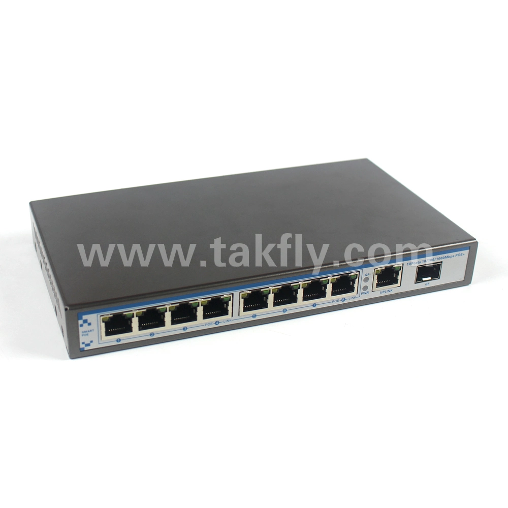 8 Rj45ports + 1SFP Port Fiber Optic Poe Switch