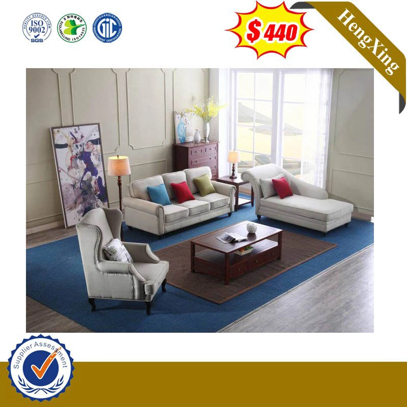 Modern American Style Living Room Furniture Bedroom Set Leather Single Hotel Dining Chair 1+1+3 Fabric Sofa Set