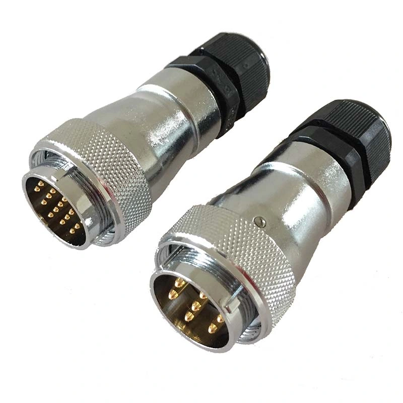 Waterproof Aviation Connector Plug 28mm Metal Type 2-26 Pin