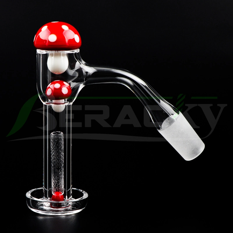 Beracky Full Weld Beveled Edge XL Terp Slurper Smoking Quartz Banger with Glass Mushroom Marble Set