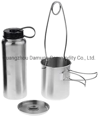 Stainless Leak Proof Water Bottle Cup Pot Kettle with Mouth Spreader Hanger