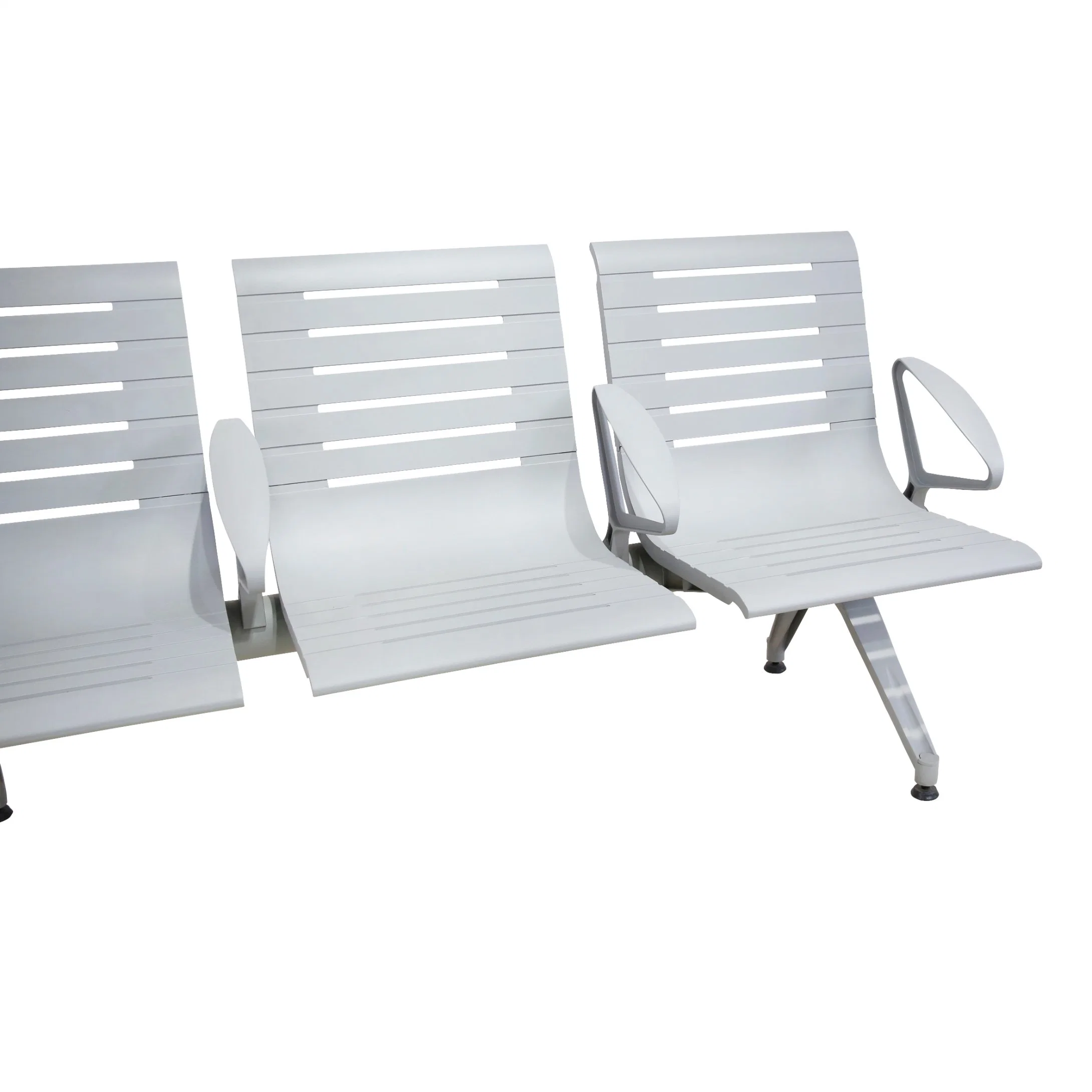 Guest Metal Paint Gang Three Seater Barber Reception Waiting Bench Seating Chair