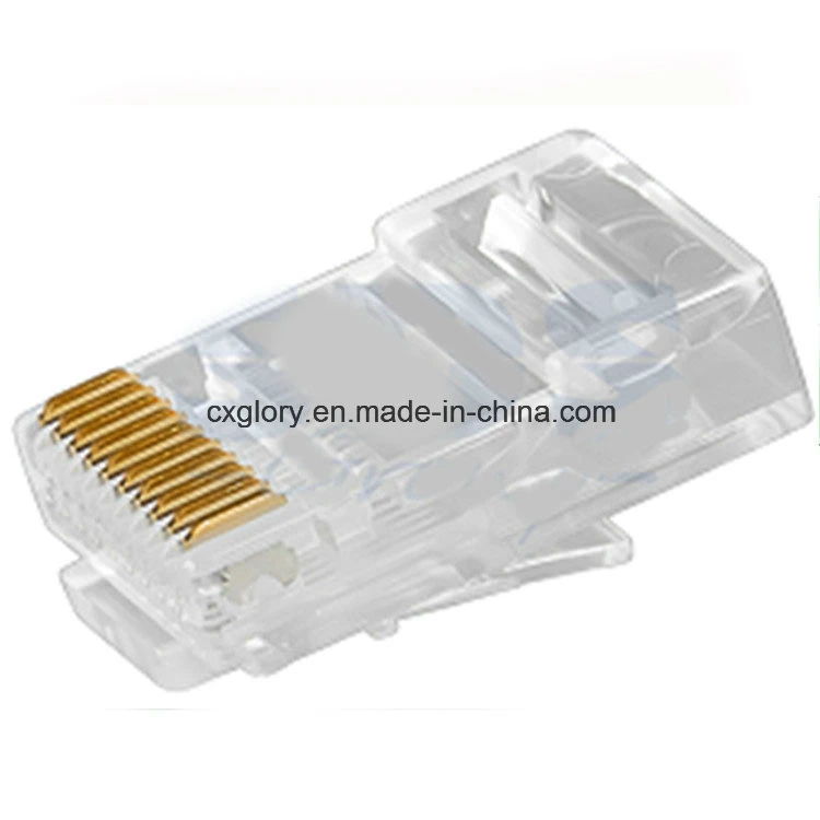 La garantía de calidad modulares UTP/conector macho de la cabeza de cristal Forrj-45 10p10c Cat 5e