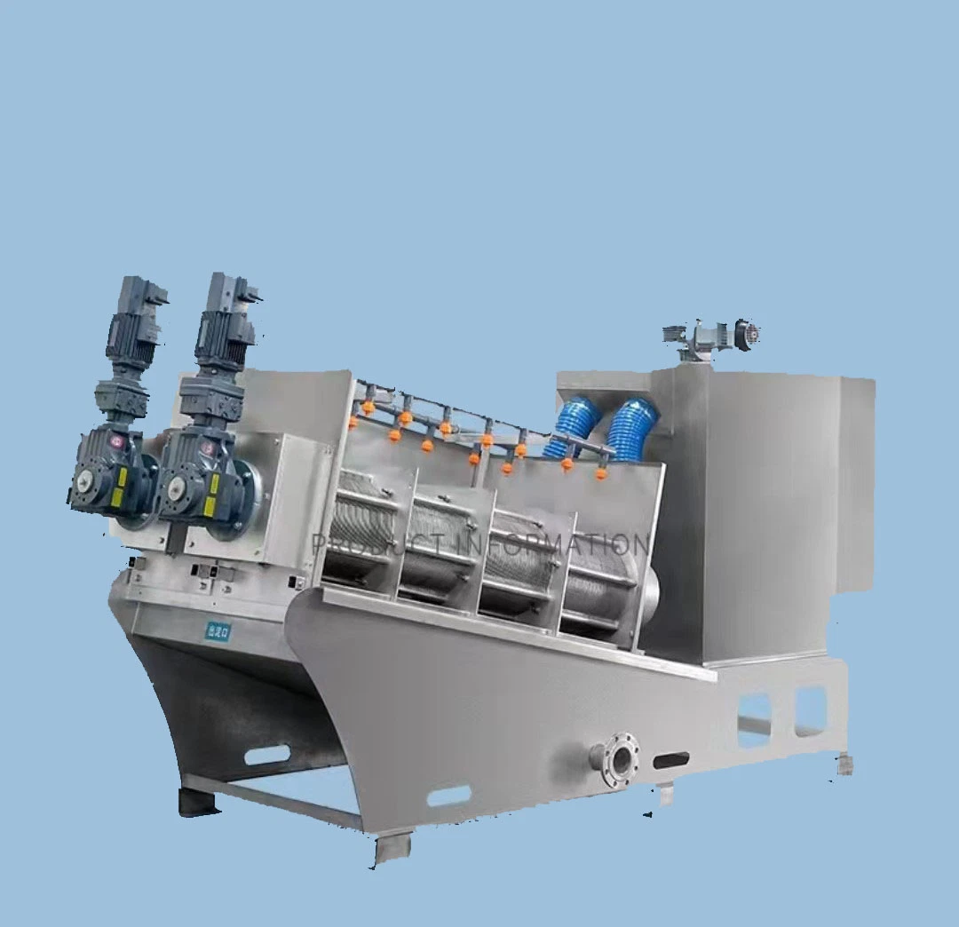 Multi Disc Automatic Stacked Spiral Press Screw Sludge Dehydrator for Palm Oil Sludge Treatment