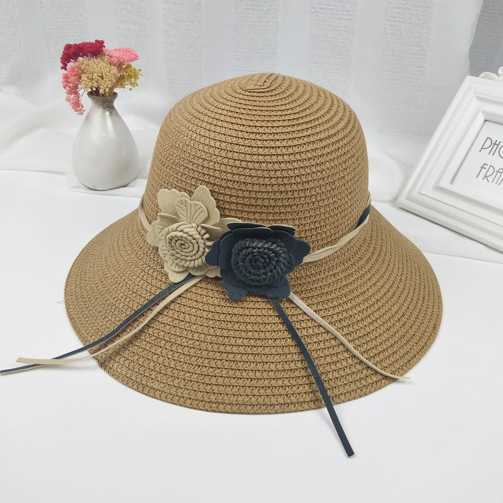 Lady Summer Fashion Knitted Wide-Brim Straw Wholesale Women Beach Hats