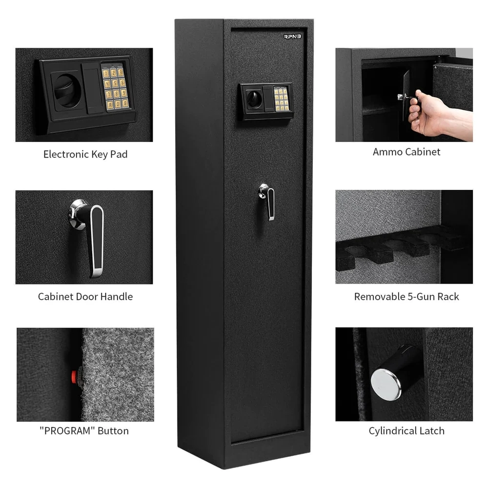 Small Metal Steel Electronic Digital Fingerprint Diometric Gun Storage Security Cabinet