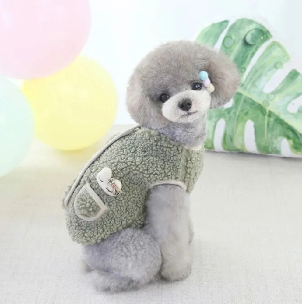 Ropa de perro de peluche de invierno de las pequeñas y medianas perros llevar ropa moda ropa Pet chaleco