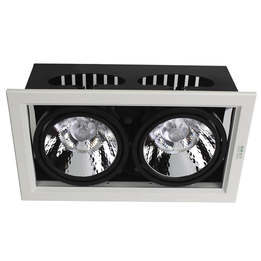 Projecteur de plafond LED encastré réglable carré 12W 24W 36W pour éclairage commercial LED intérieur.