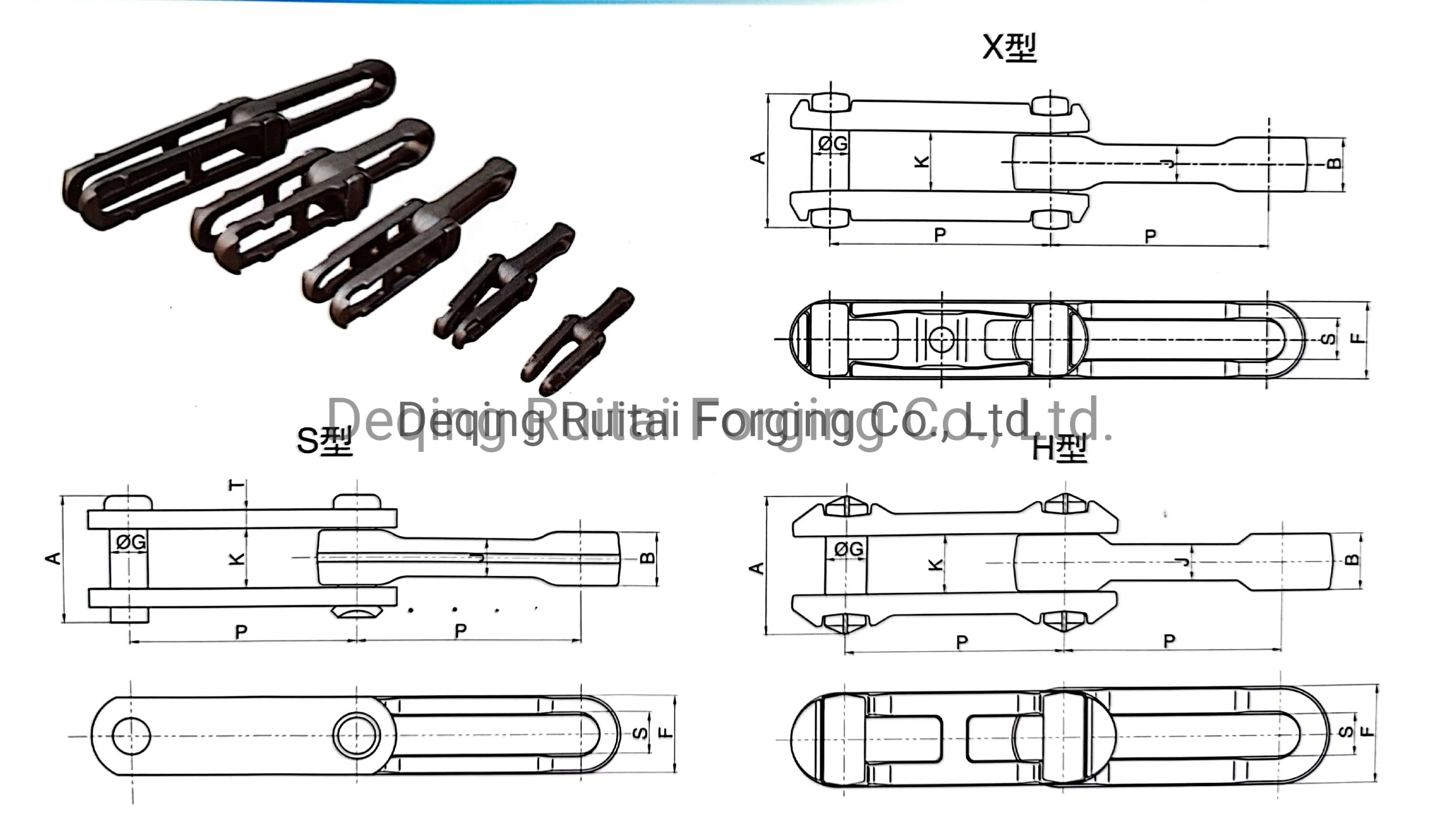 X348 X458 X678 Schmiede Fabrik von Stahl geschmiedet Maschinenteile Und Bearbeitung von Metallteilen für geschmiedete Förderband abnehmbare Kette