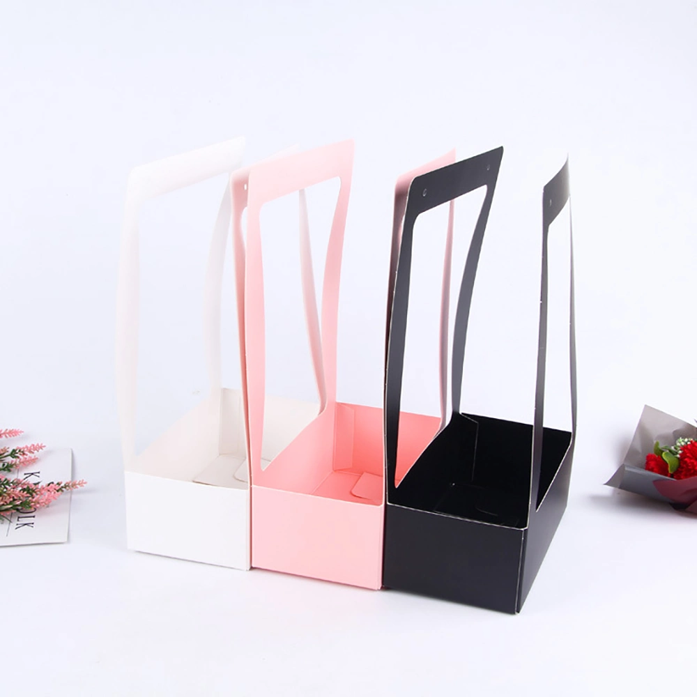 New Simple Portable Paper Box Flower Basket Paper Material Flower Packing Box