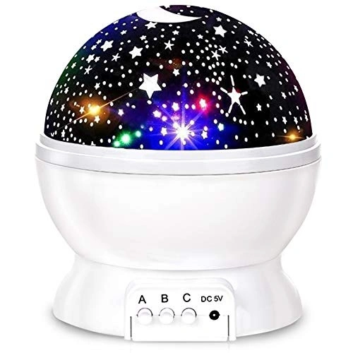 8 couleurs changeant projecteur Star Night Light Bureau rotatif à 360 degrés Lampe