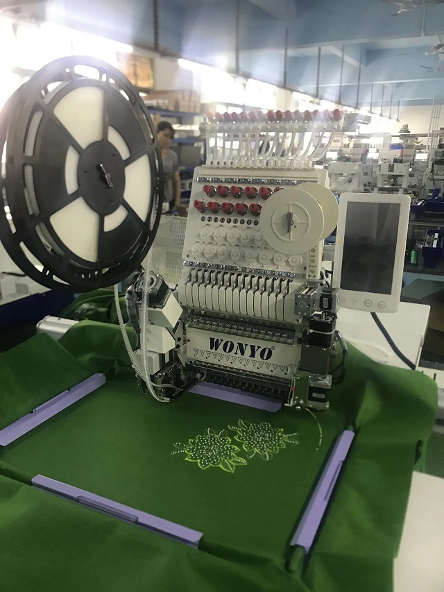 Flat/Cap/T-Shirt Embroidery Machine Hefeng Single Head 15 Colors with Large Size Computer Embroidery Machine