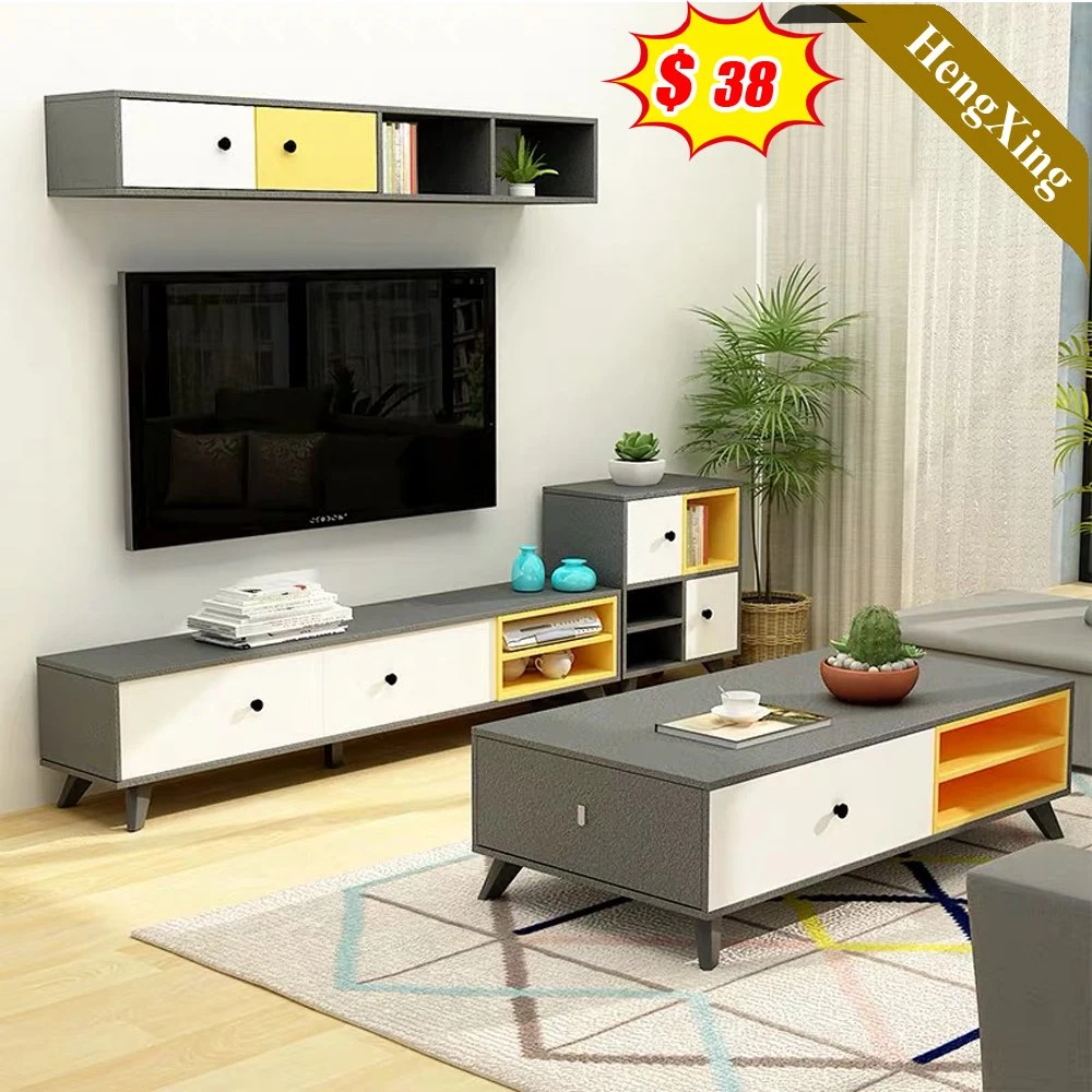 Modern Original Factory Melamine Coffee Table Wooden TV Cabinet Set TV Stand Living Room Furniture