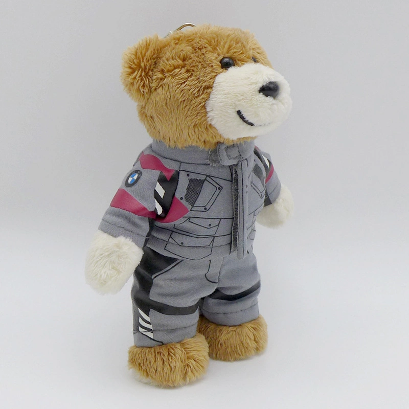 Commerce de gros uniforme personnalisé 12cm mignon farci animal en peluche Peluche ours de trousseau