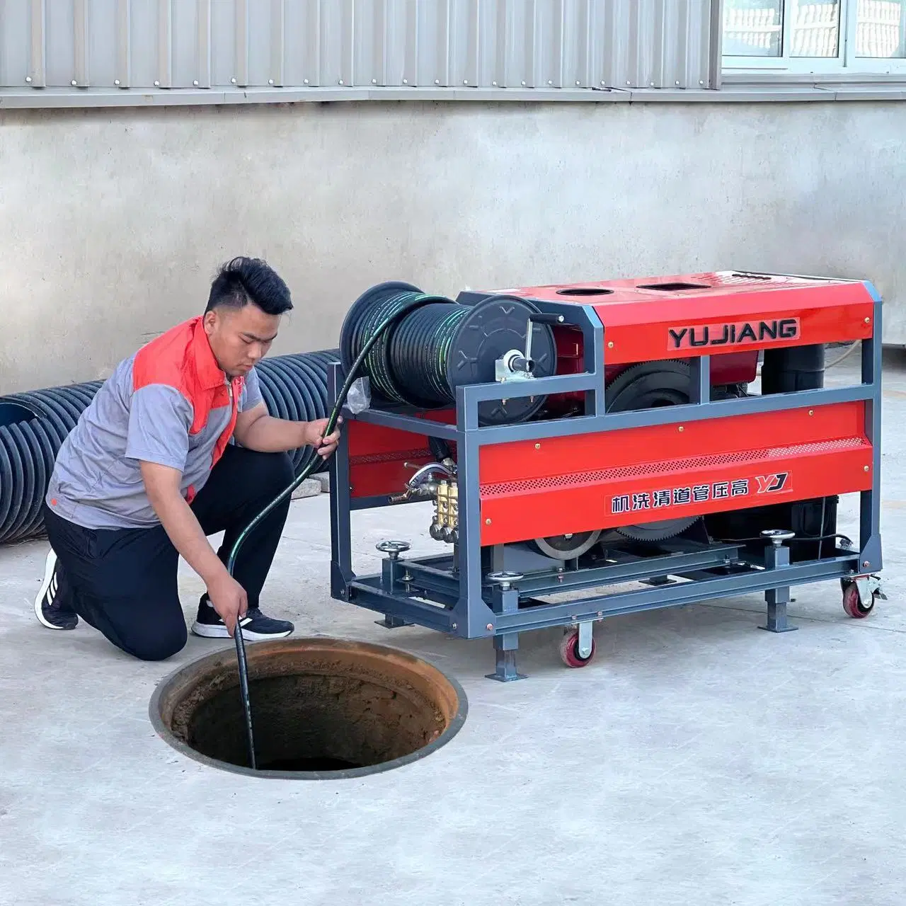 Yujiang 200bar 85L/Min Diesel Engine Driven Industrial Sewer and Drain Jetters