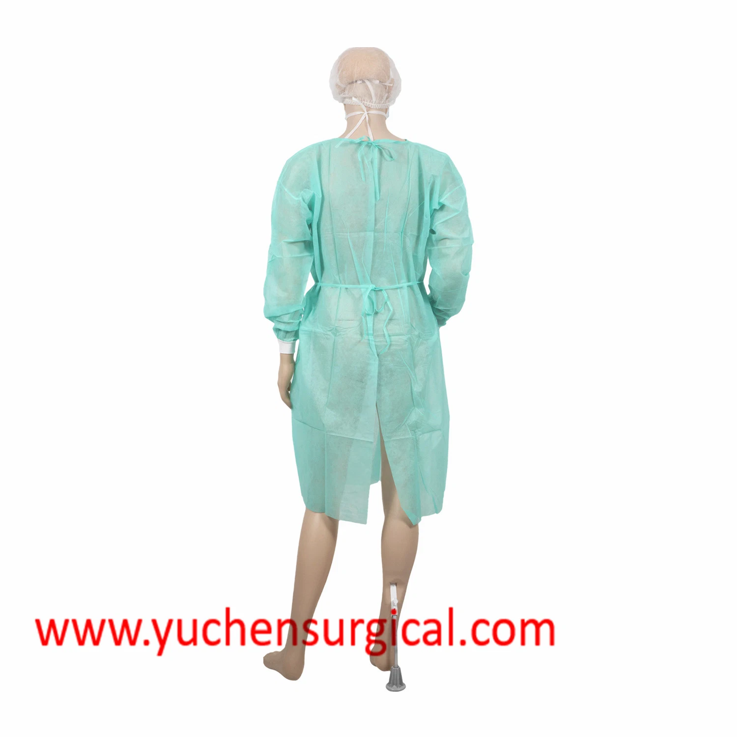 Medical Non Sterile SMS/PP Non-Woven Surgical Isolation Gown Knitted Cuff 115X137cm