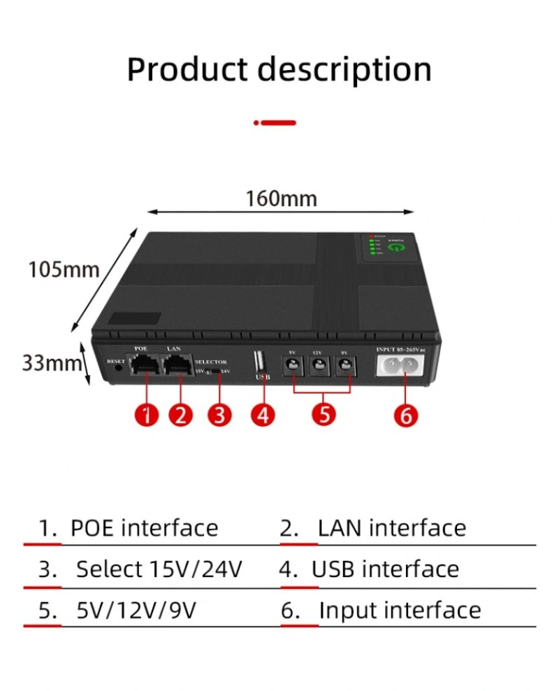 Battery Backup Power Bank Mini UPS for Router CCTV Mobile Phone