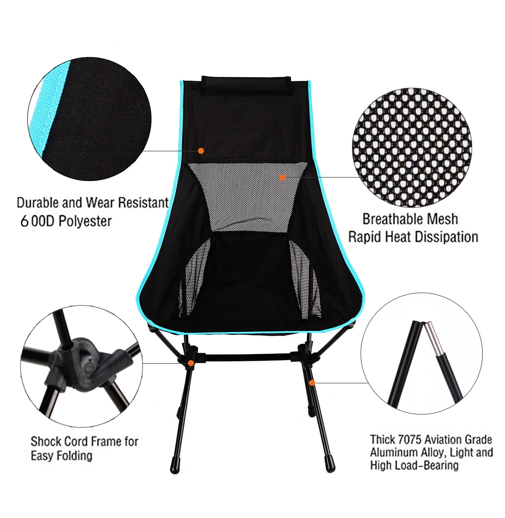 Wholesale/Supplier OEM Custom Logo Lightweight Outdoor Foldable Portable Metal Aluminum Easy Beach Folding Camping Chairs