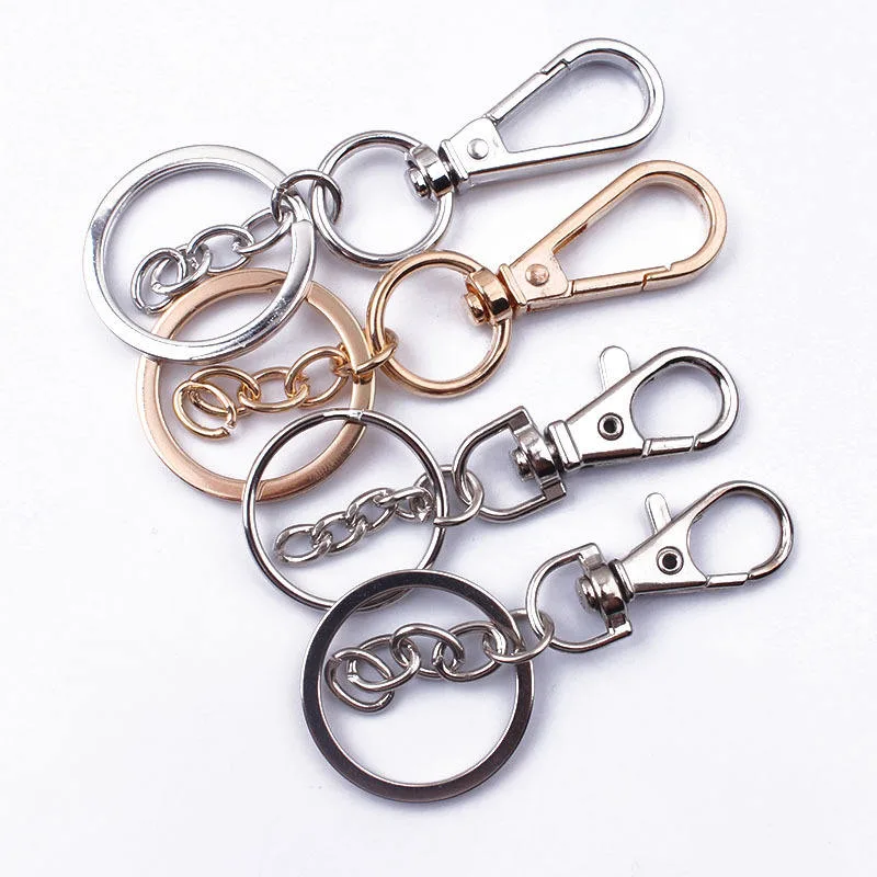 Gilded Universal Lobster Clasp Keychain Key Chain Lobster Clasp with Turn Buckle DIY Jewelry Accessories Three-Piece Set Keyring