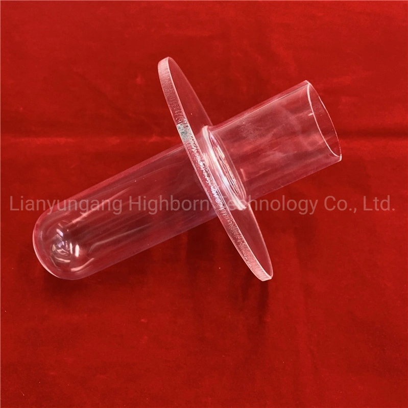 Customized Light Transmission Properties Clear Lab Research Round Bottom Flange Quartz Glass Tube for Chemical