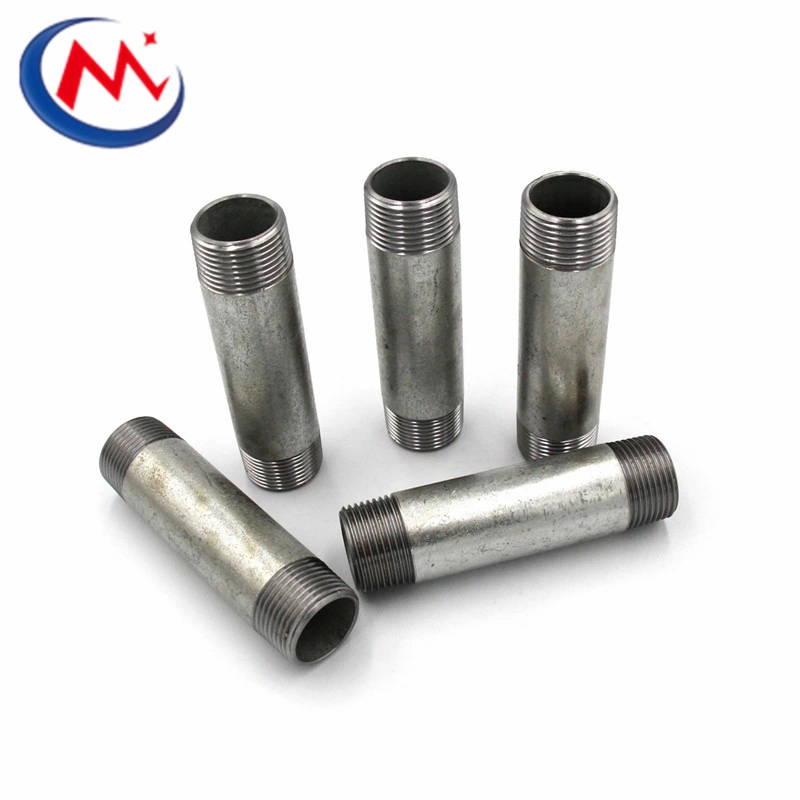 Factory Price Carbon Steel Galvanized Customsize Thread NPT Bsp 1/8-4" Size Double Nipple for Water Oil