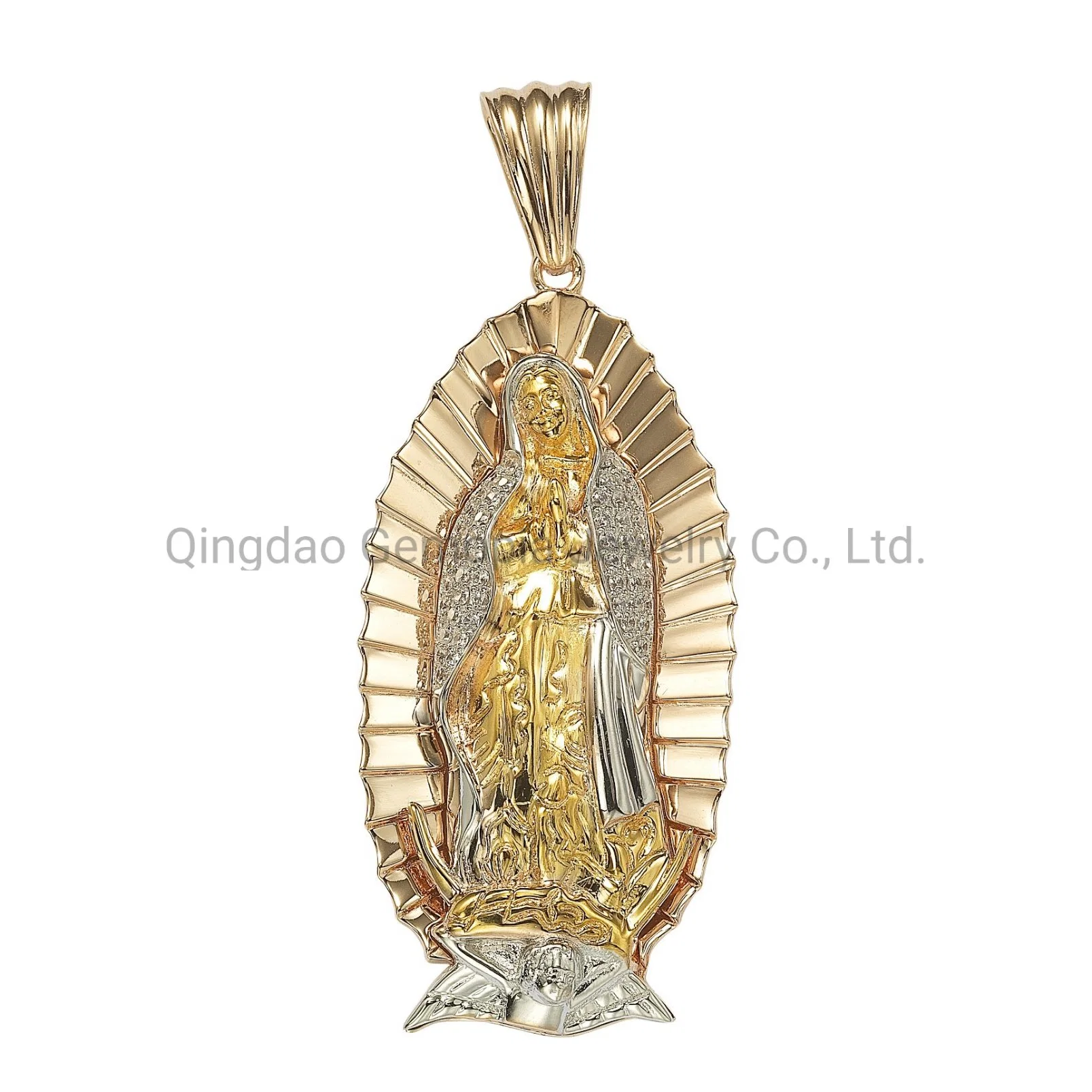 Saint Maria Tri-Color Korea Style Charm Brass 925 Sterling Silver 10K 14K 18K Gold Fashion Pendant Jewelry