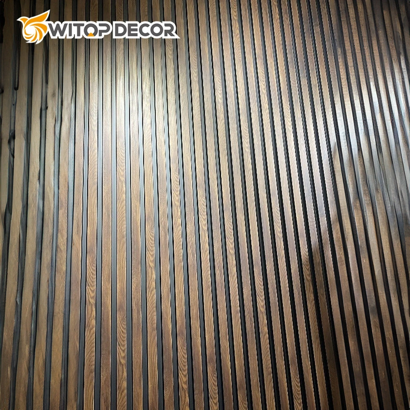 Madera lana pared Slat paneles acústicos Insonorización materiales