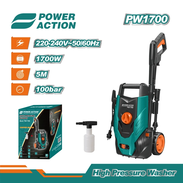 1700W 100bar Portable Electrical High Pressure Washer Water Jet Cleaner