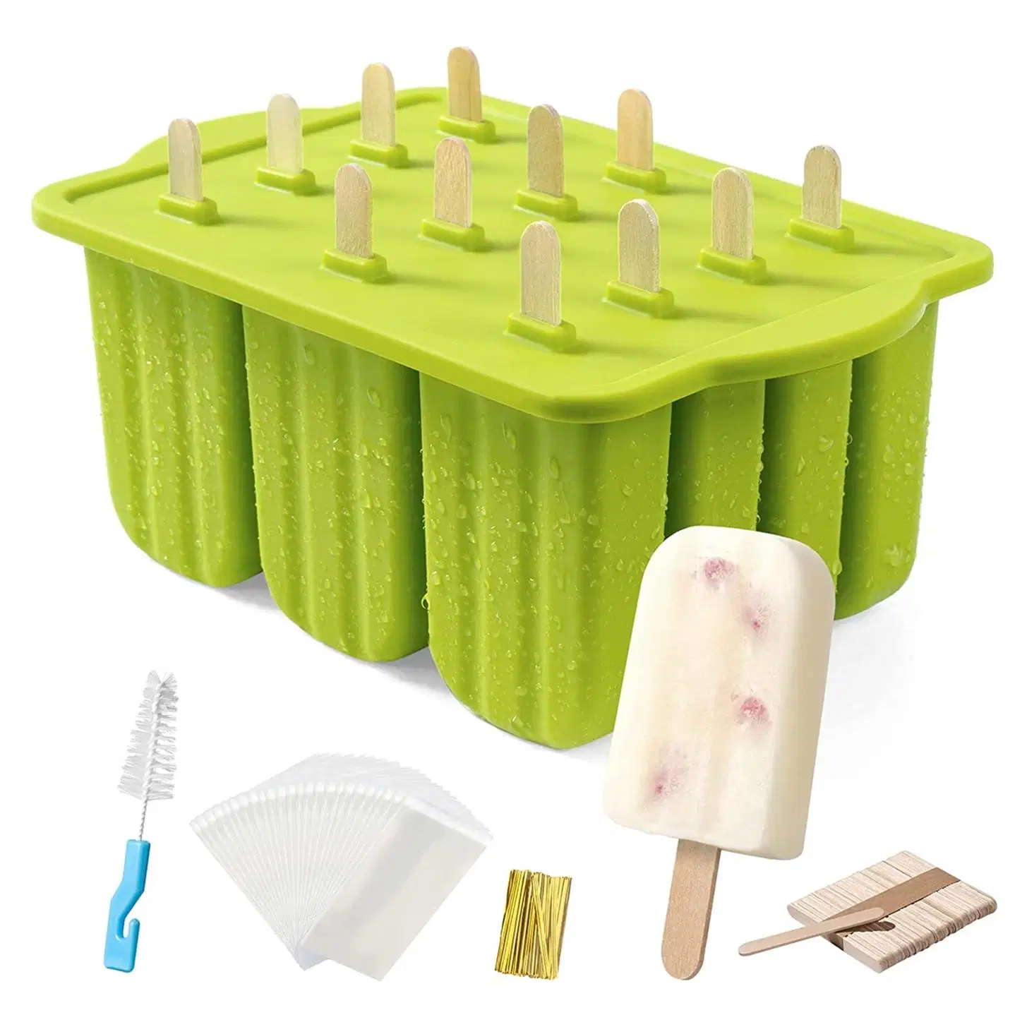 High quality/High cost performance Family Use Foldable 12 Cavity 3D Silicone Ice Cream Mold