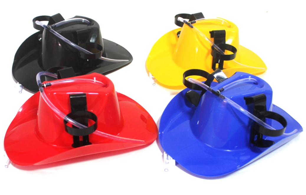 Wholesale/Supplier Promotion Hot Selling Beer Cap Party Hat with Drinking Holders Helmet PP Cowboy Beer Hat