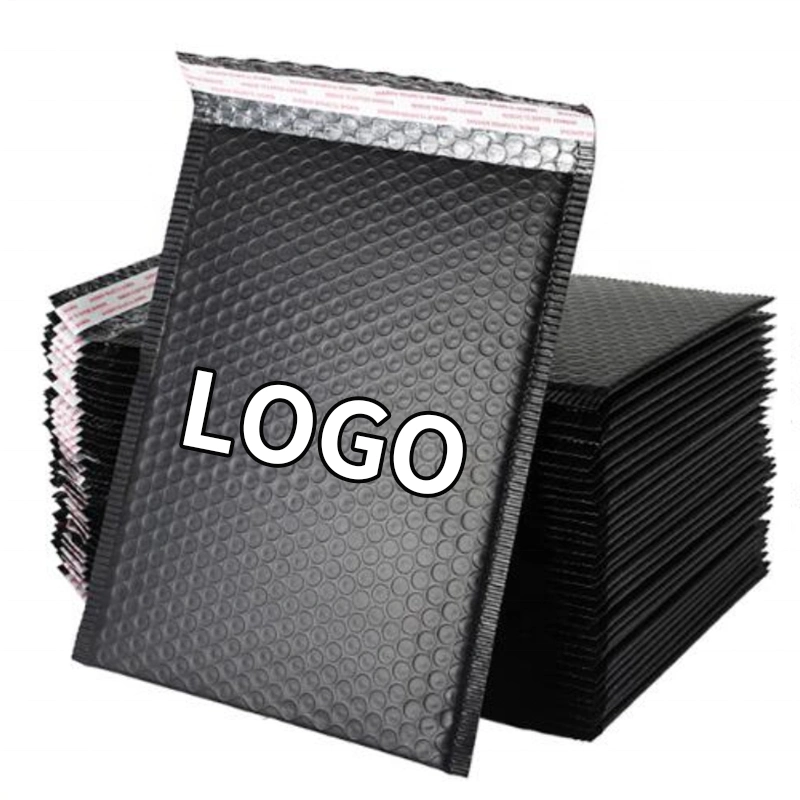 Emballage de papier de courrier plastique plastique PVC mat noir sur mesure pour expédition Enveloppes Sac à bulles de courrier