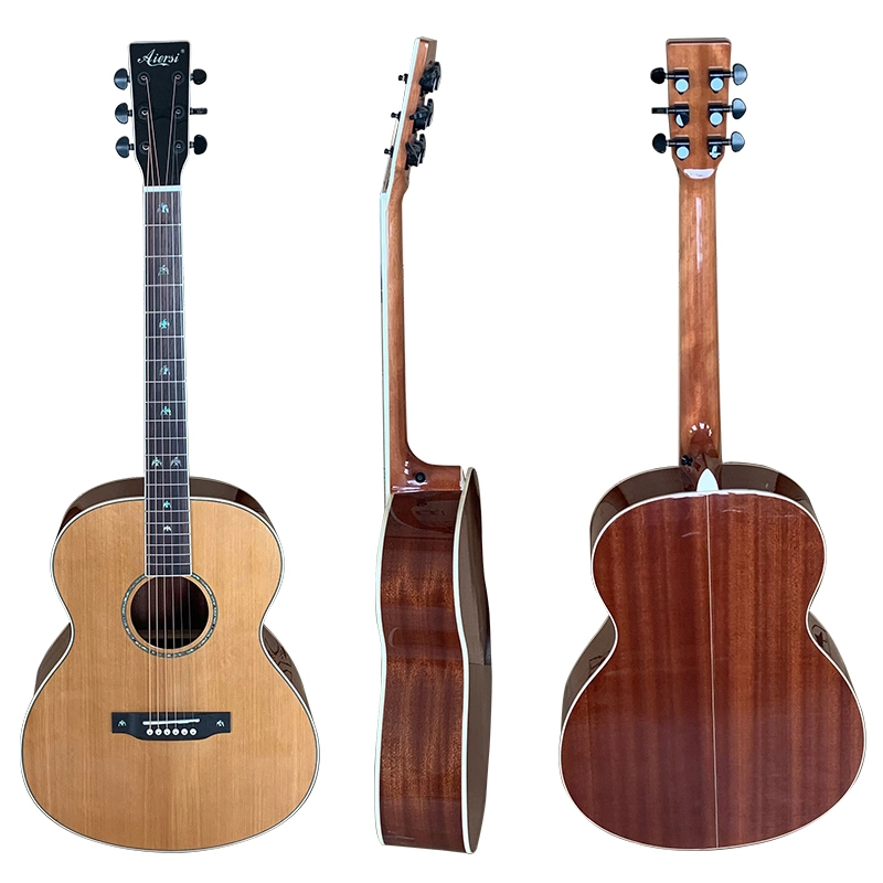 Wholesale/Supplier Price Aiersi Handmade Mahogany Body Folk String Acoustic Guitar