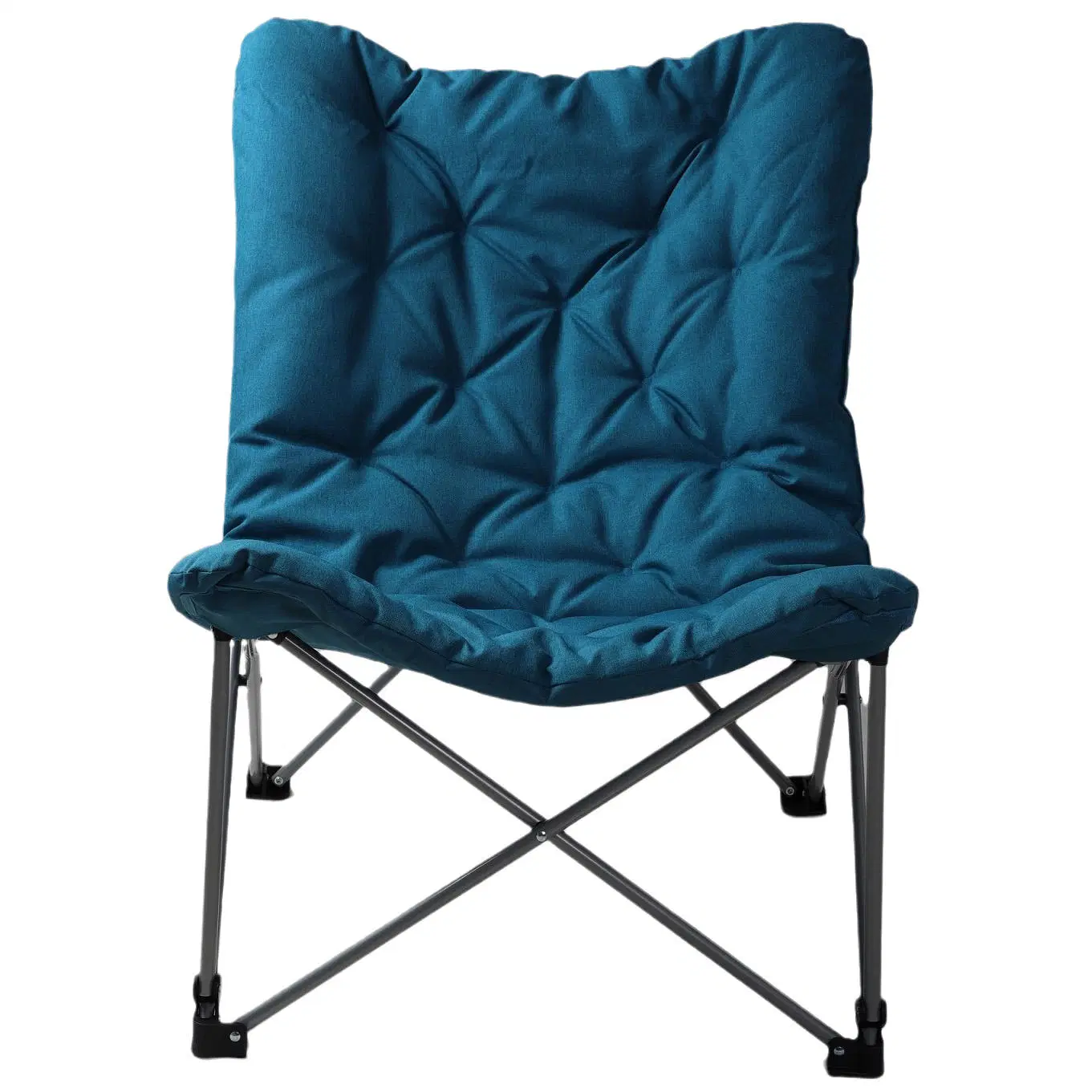 Metal Frame Lounge Furniture Soft Wide Seat Folding Saucer Padded Camping Chair