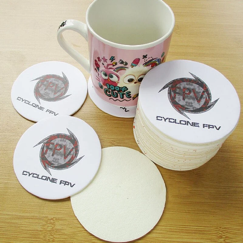 Custom Paper Coaster Cork Coaster in Various Shaped Cardboard Coffee Coaster Printing Services for Restaurant/Hotel