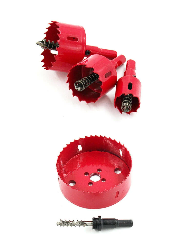 38-75mm M42 Bi-Metal Hole Saw with Arbor Pilot Drill Bit Set Holesaw Cutter for Cutting Wood