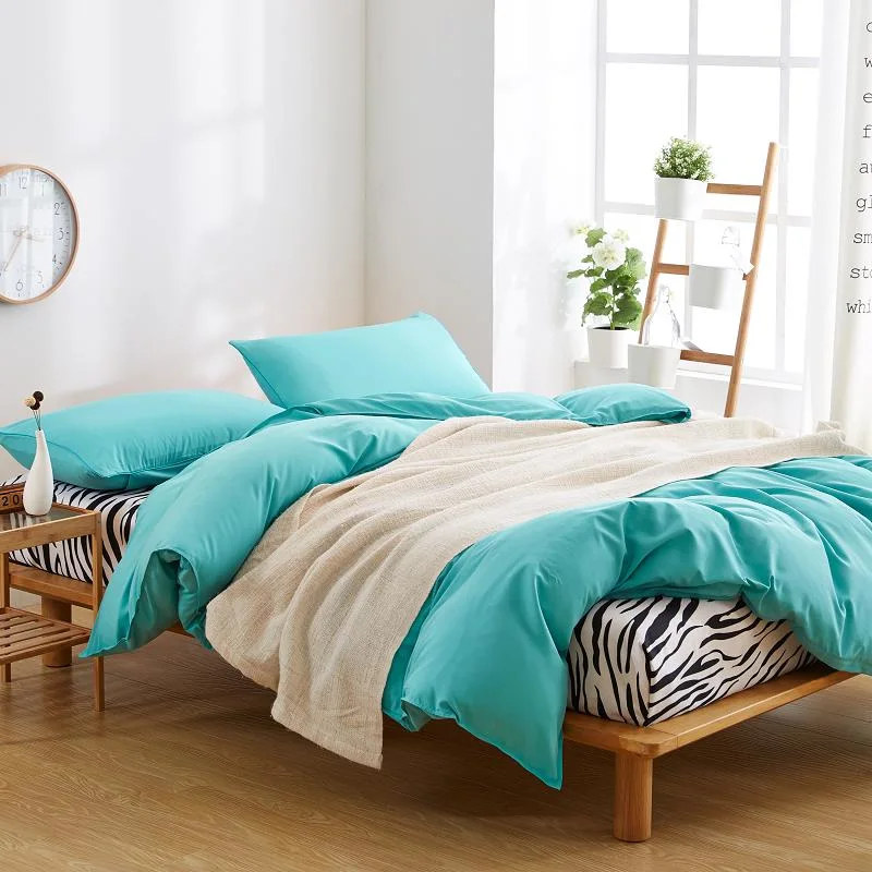 Plain de fibra de bambú, ropa de cama dormitorio cama hoja Establece