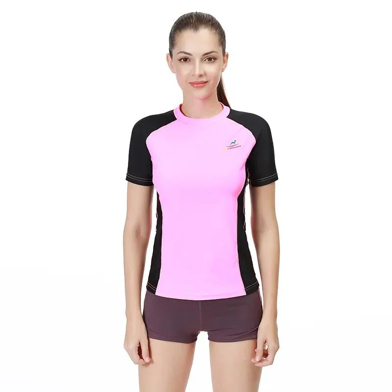 OEM ODM Service Women's Short Sleeve Rashguard Upf 50+ Nylon Rash Guard