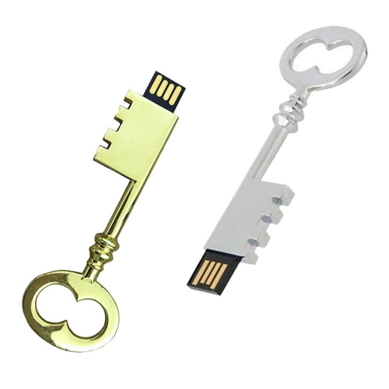 Nuevo disco de U 4GB 8GB 16 GB de memoria USB de metal de 32GB 64 GB pen drive USB 2.0 de Pen Drive USB Flash Drive con llavero