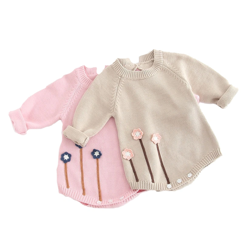 Baby Rompers Winter Cotton Knitting Apparel Long Sleeve Baby Jumpsuit Knitted Sweater