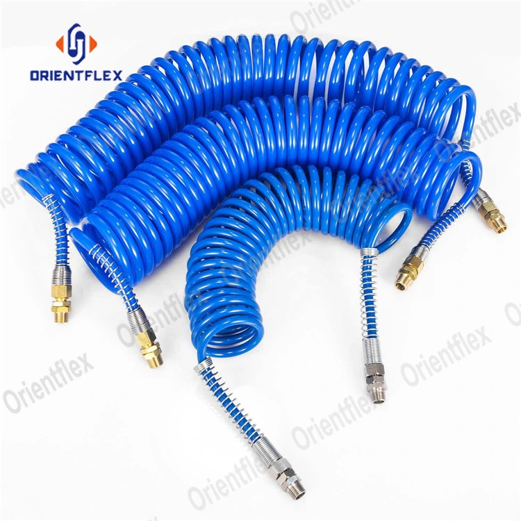 Plastic Pneumatic PU Recoil Water Air Spiral Hose Set