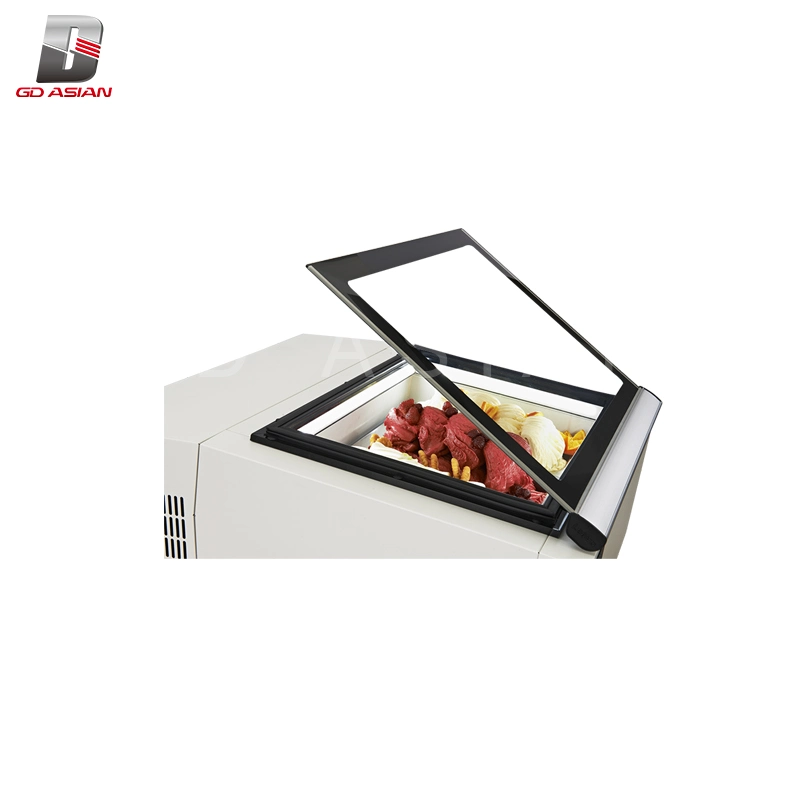 Countertop Ice Cream Front Open Display Desktop Showcase in White Color