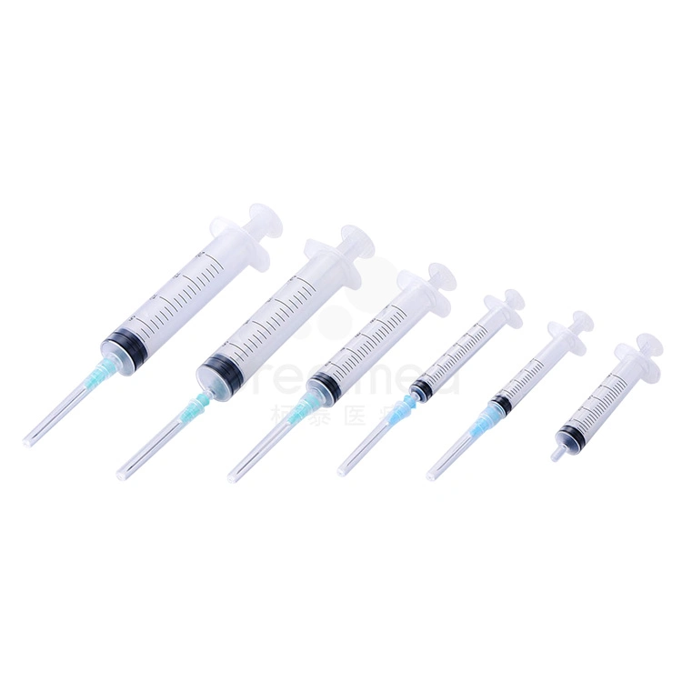 Medical Disposable Plastic 1ml 3ml 5ml 10ml 20ml 50ml Luer Lock Syringe with Needle for Hospital Use