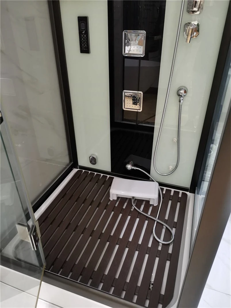 Modern Sliding Door Steam Shower Arc Cubicle Corner Shower Enclosure Bath Cabin with Dry Sauna Steam Room