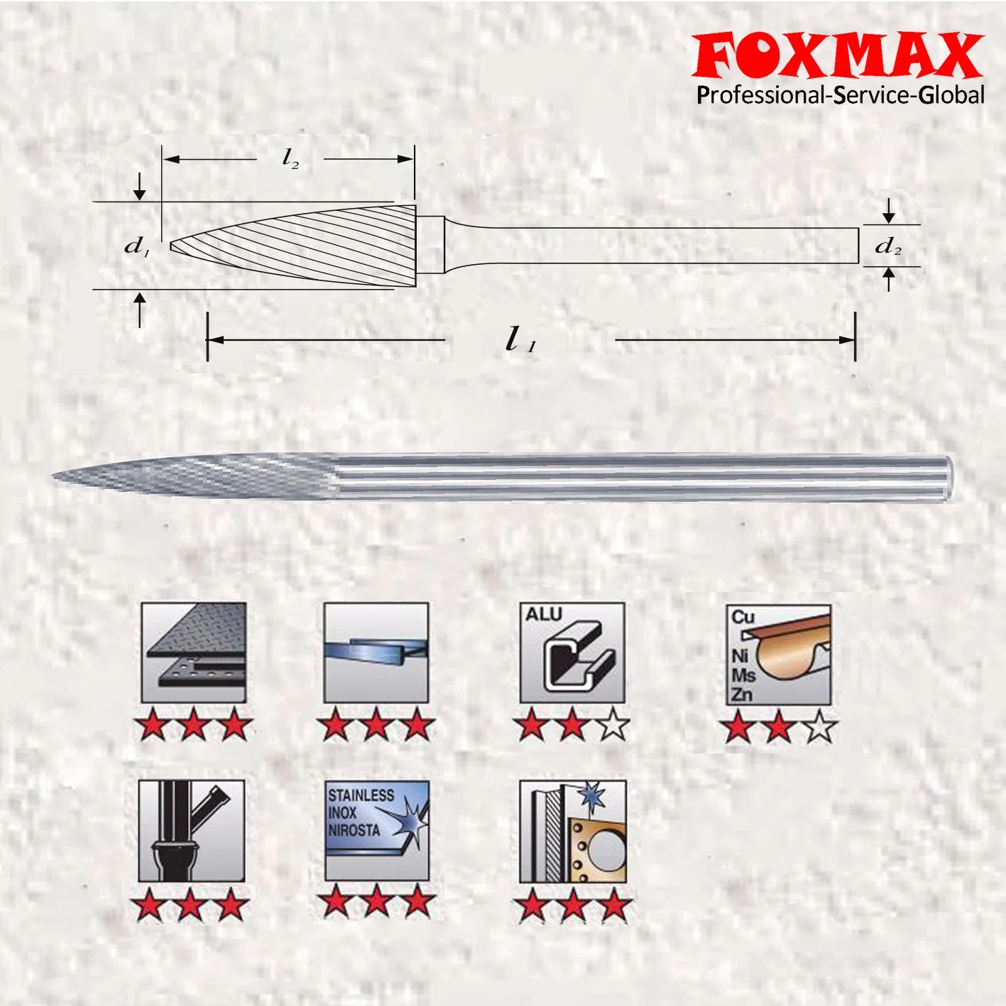 Tree Shape Point End Carbide Rotary Bur (FXD-56)