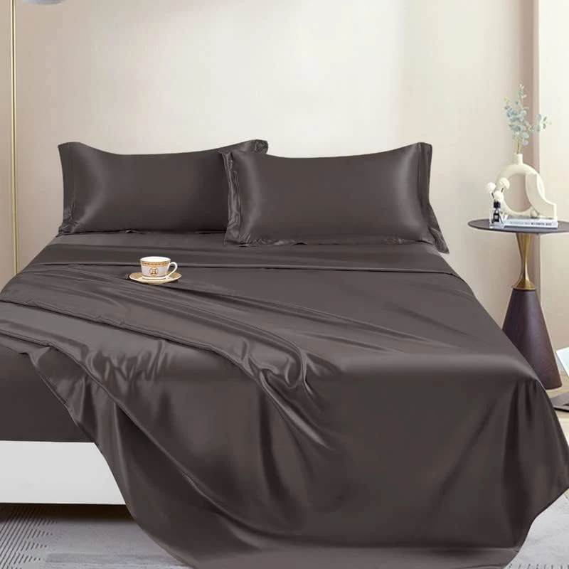 Home Textile Silk Fabric Bedding Duvet Quilt Comforter Sets Bedsheets Silk Pillowcase Bedding Set