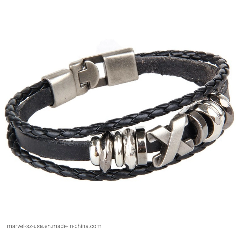 X Men&prime; S Leather Fashion Accessories Braided Bracelet Fashion Jewelry