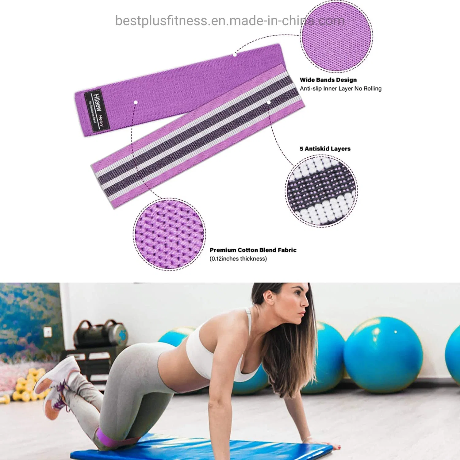 Stoff Widerstand Band Set von 3 Kombination von Booty Bands Übungsband für Frauen in Fitnessbändern für Trainingseinheiten Yoga Pilates Gesäß Training