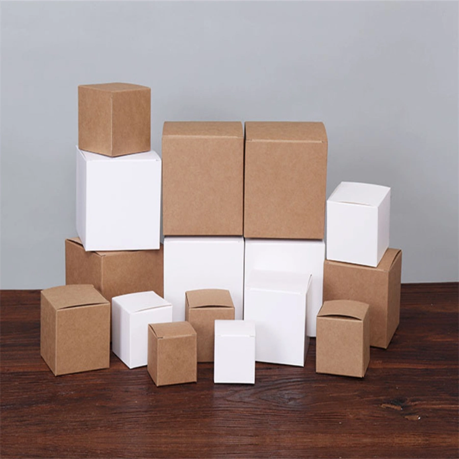 Kraft Paper Hand-Made Blind Empty Box White Square Toy Packaging Case Cosmetic Gift Boxes