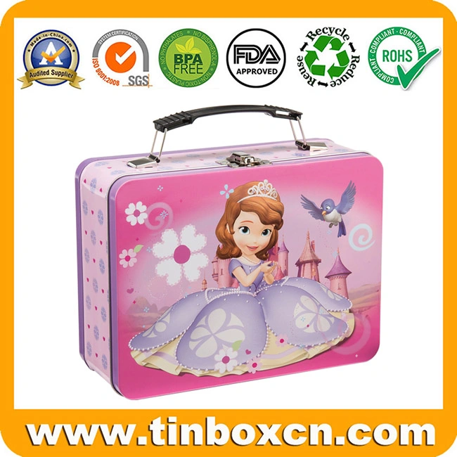 Lunch Tin Box with Handle for Promotion, Gift Tin Container